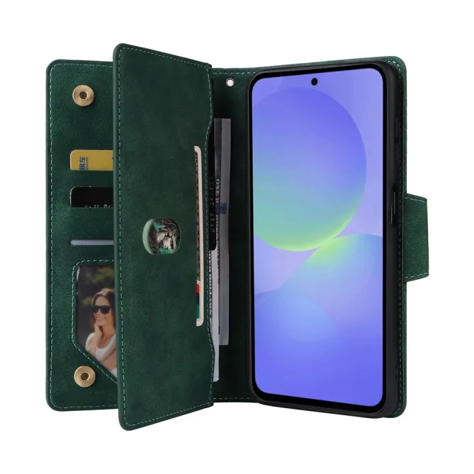 Housse Samsung Galaxy A27 Portefeuille Zippé Rivets RIVÉA