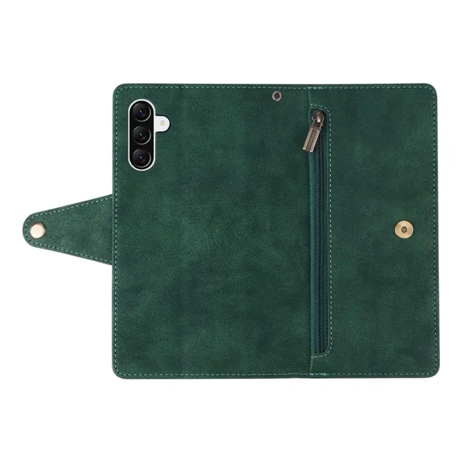 Housse Samsung Galaxy A27 Portefeuille Zippé Rivets RIVÉA