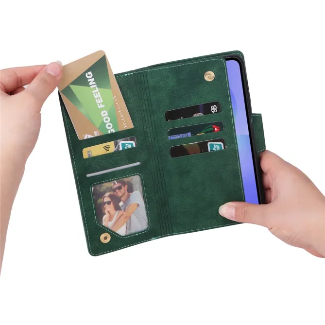 Housse Samsung Galaxy A27 Portefeuille Zippé Rivets RIVÉA