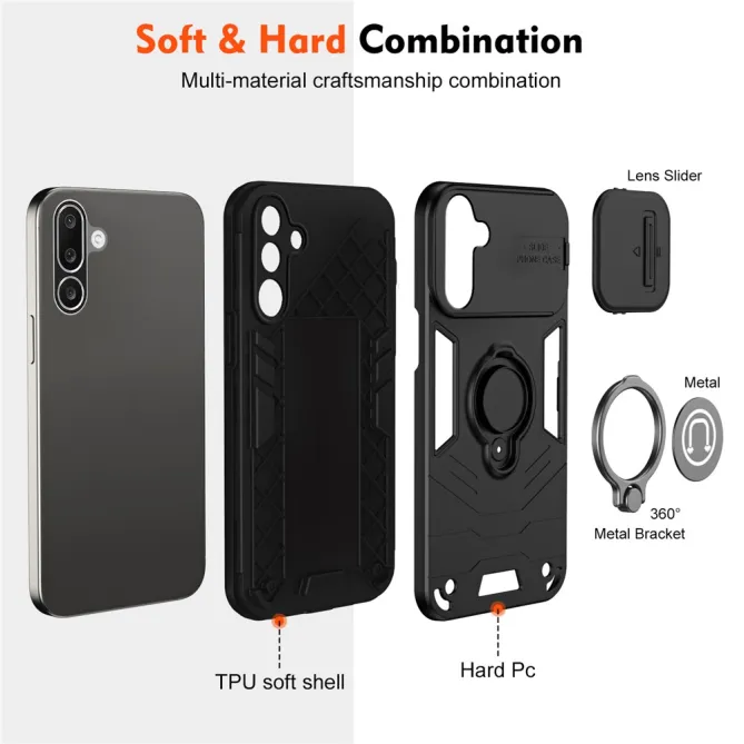 Coque Samsung Galaxy A27 Ring avec cache objectif