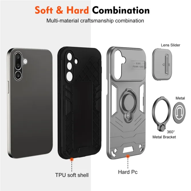 Coque Samsung Galaxy A27 Ring avec cache objectif