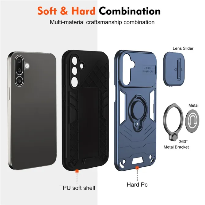 Coque Samsung Galaxy A27 Ring avec cache objectif