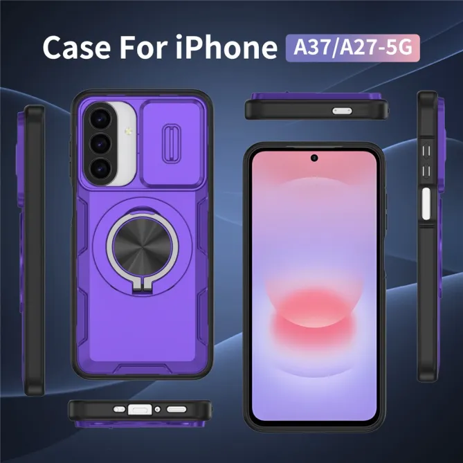 Coque Samsung Galaxy A27 / A37 Magnétique avec Anneau & Cache Caméra