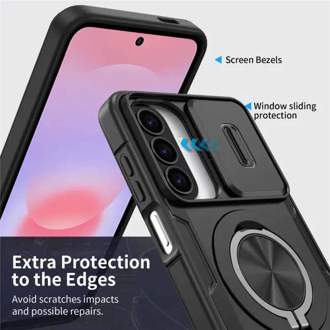 Coque Samsung Galaxy A27 / A37 Magnétique avec Anneau & Cache Caméra
