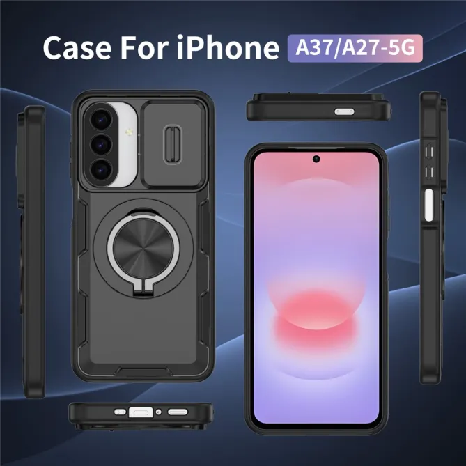 Coque Samsung Galaxy A27 / A37 Magnétique avec Anneau & Cache Caméra