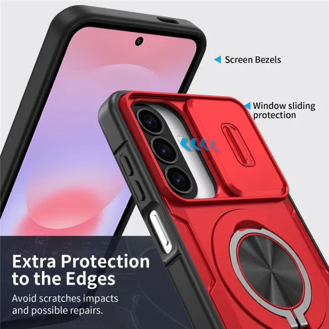 Coque Samsung Galaxy A27 / A37 Magnétique avec Anneau & Cache Caméra