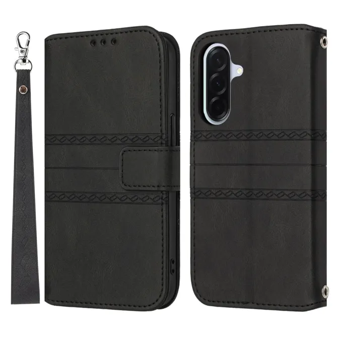 Housse Samsung Galaxy A27 Portefeuille Mélia Motif Gravé & Lanière