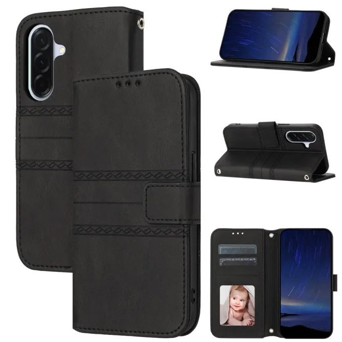 Housse Samsung Galaxy A27 Portefeuille Mélia Motif Gravé & Lanière