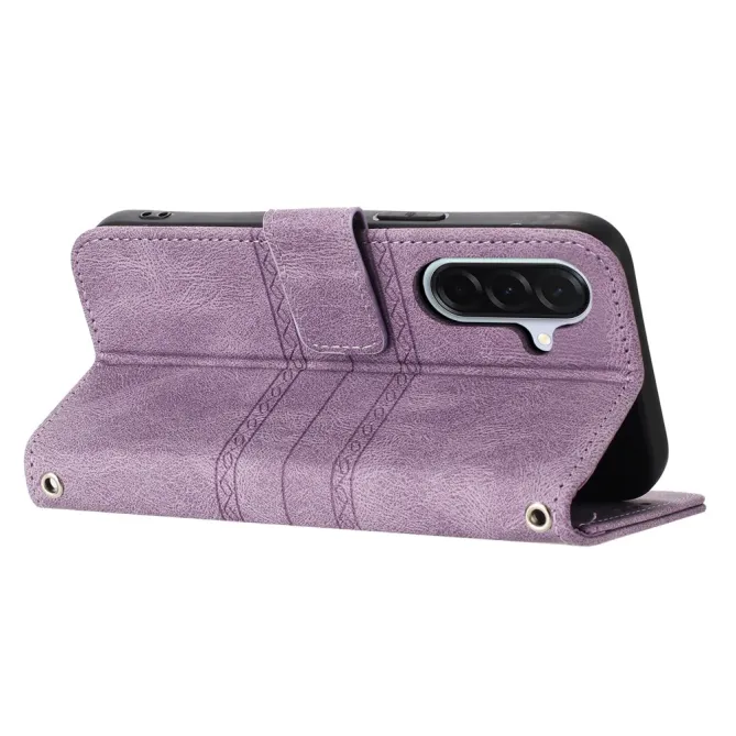 Housse Samsung Galaxy A27 Portefeuille Mélia Motif Gravé & Lanière