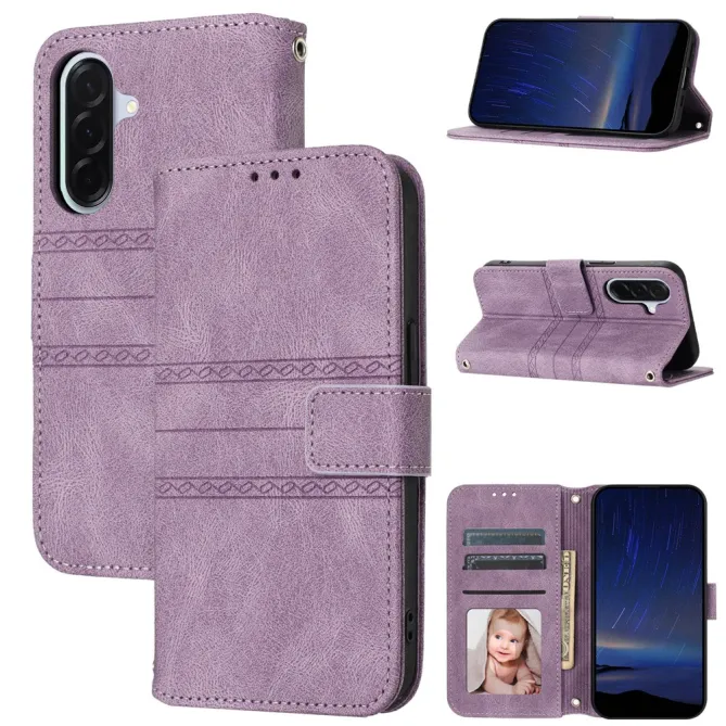 Housse Samsung Galaxy A27 Portefeuille Mélia Motif Gravé & Lanière