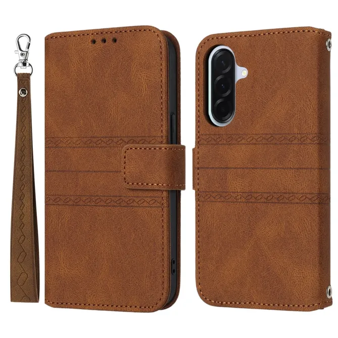 Housse Samsung Galaxy A27 Portefeuille Mélia Motif Gravé & Lanière