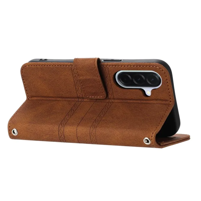 Housse Samsung Galaxy A27 Portefeuille Mélia Motif Gravé & Lanière
