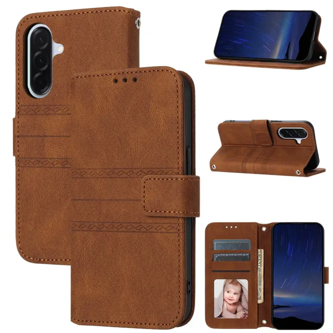 Housse Samsung Galaxy A27 Portefeuille Mélia Motif Gravé & Lanière