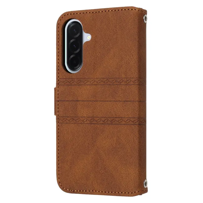 Housse Samsung Galaxy A27 Portefeuille Mélia Motif Gravé & Lanière