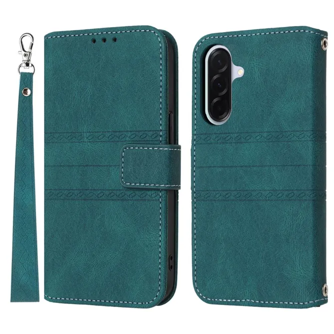 Housse Samsung Galaxy A27 Portefeuille Mélia Motif Gravé & Lanière