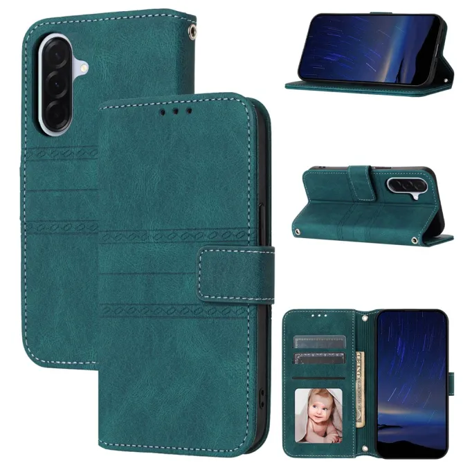Housse Samsung Galaxy A27 Portefeuille Mélia Motif Gravé & Lanière