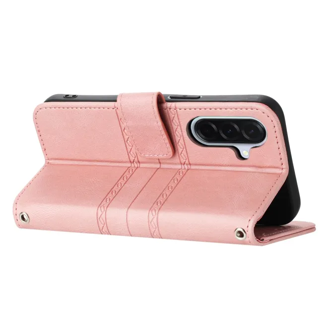 Housse Samsung Galaxy A27 Portefeuille Mélia Motif Gravé & Lanière