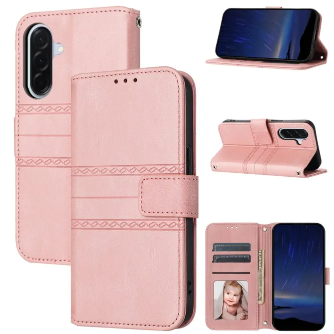 Housse Samsung Galaxy A27 Portefeuille Mélia Motif Gravé & Lanière