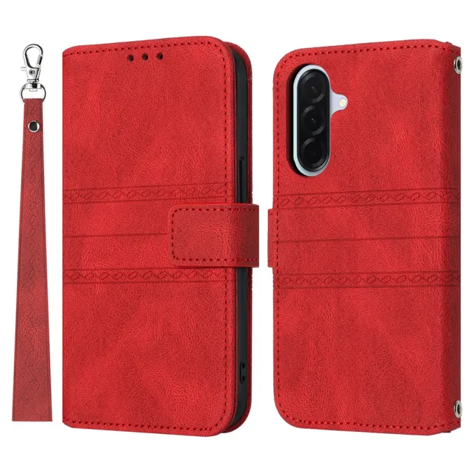Housse Samsung Galaxy A27 Portefeuille Mélia Motif Gravé & Lanière