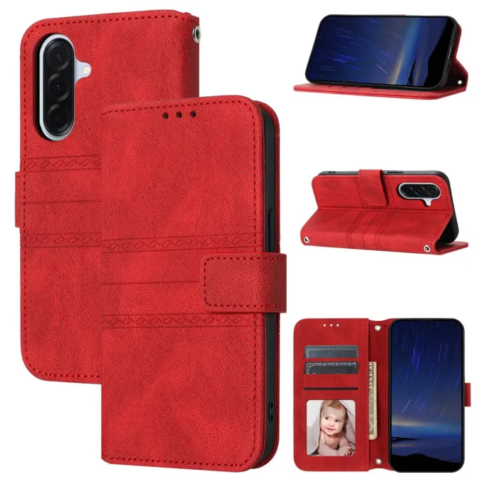 Housse Samsung Galaxy A27 Portefeuille Mélia Motif Gravé & Lanière