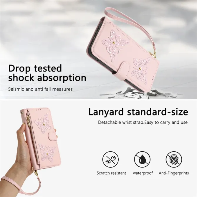 Housse Samsung Galaxy A27 Papillonia avec Lanière