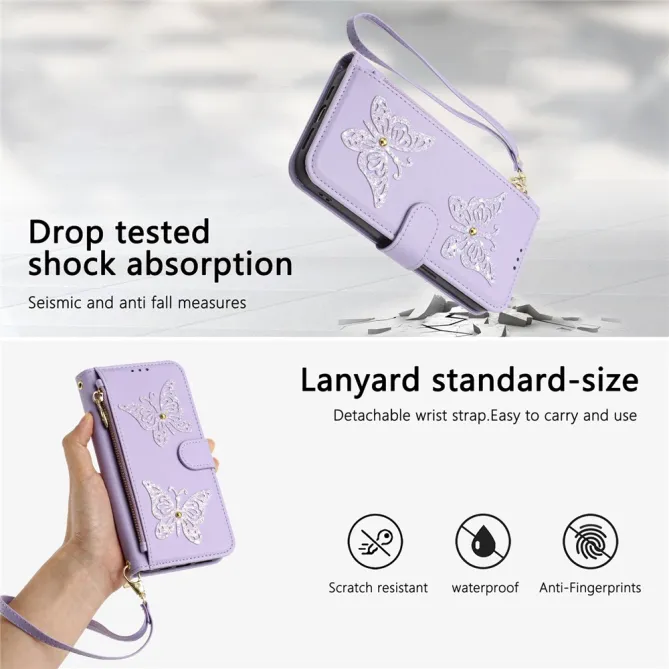 Housse Samsung Galaxy A27 Papillonia avec Lanière