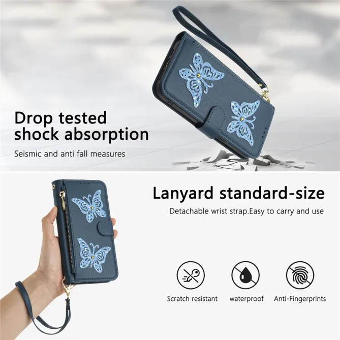 Housse Samsung Galaxy A27 Papillonia avec Lanière