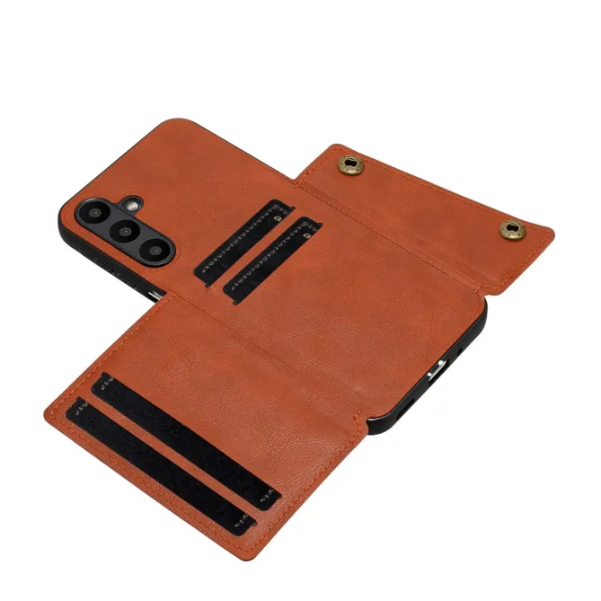Coque Samsung Galaxy A27 Effet Cuir Porte-Cartes Béquille