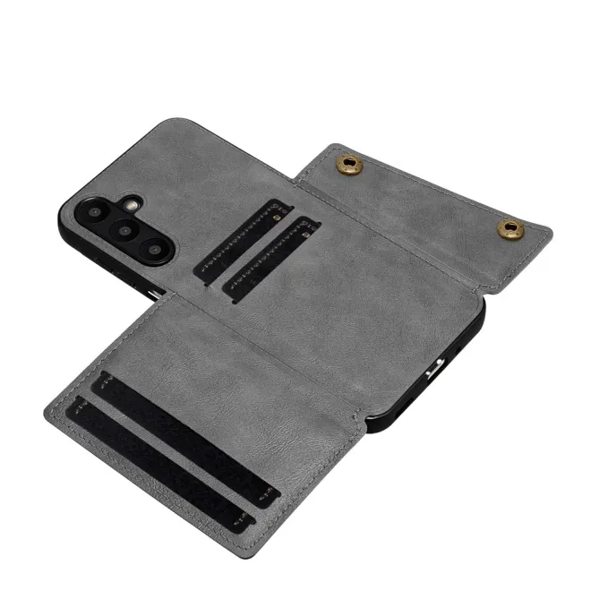 Coque Samsung Galaxy A27 Effet Cuir Porte-Cartes Béquille