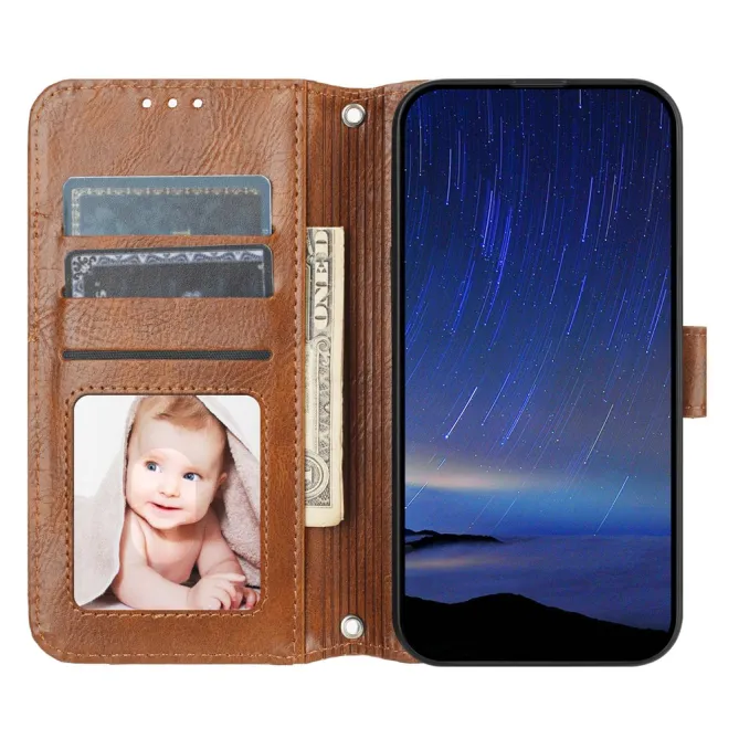 Housse Samsung Galaxy A27 Portefeuille Cuir Vieilli Zippé Bandoulière