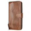 Housse Samsung Galaxy A27 Portefeuille Cuir Vieilli Zippé Bandoulière