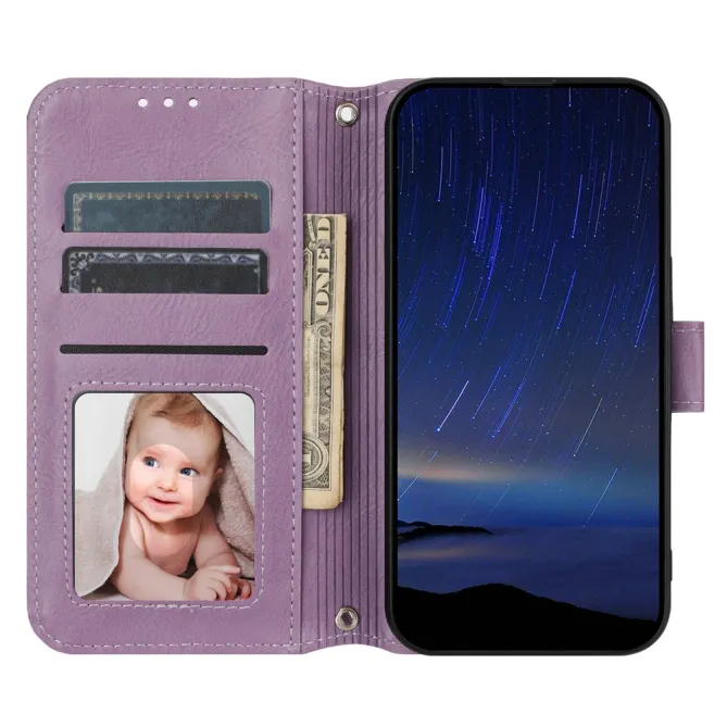 Housse Samsung Galaxy A27 Portefeuille Cuir Vieilli Zippé Bandoulière