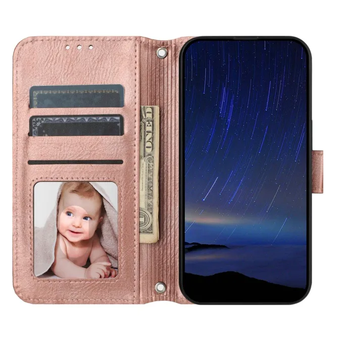 Housse Samsung Galaxy A27 Portefeuille Cuir Vieilli Zippé Bandoulière