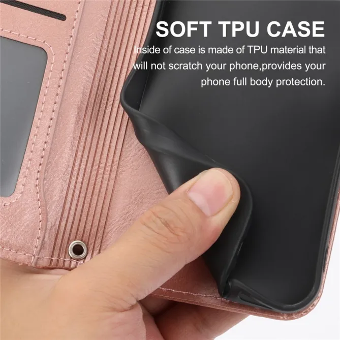 Housse Samsung Galaxy A27 Portefeuille Cuir Vieilli Zippé Bandoulière