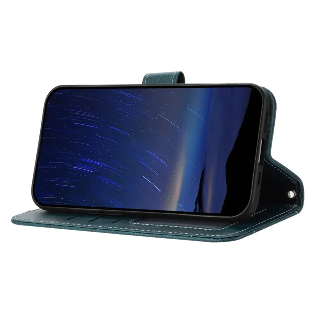 Housse Samsung Galaxy A27 Portefeuille Cuir Vieilli Zippé Bandoulière