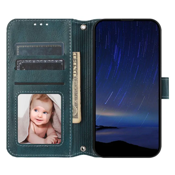 Housse Samsung Galaxy A27 Portefeuille Cuir Vieilli Zippé Bandoulière