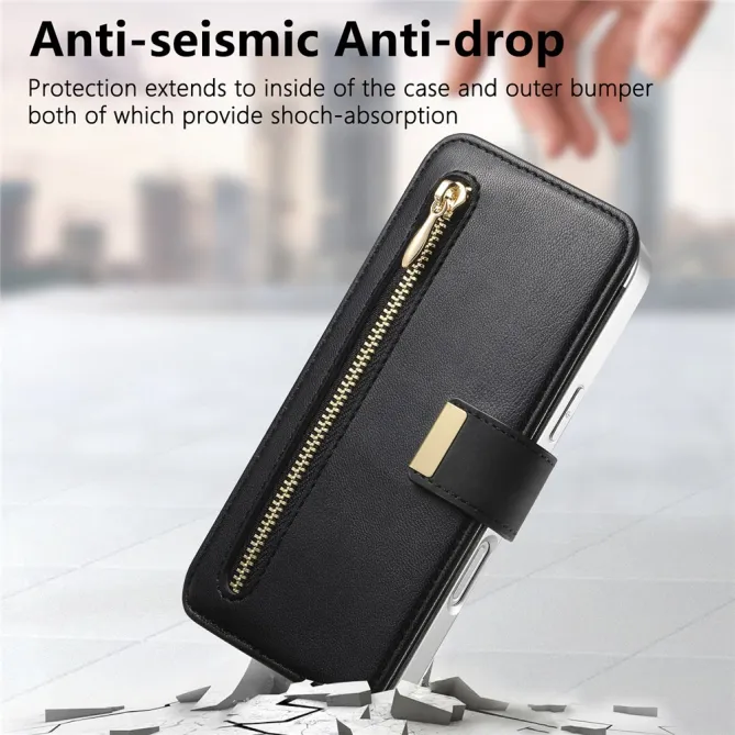 Housse Samsung Galaxy A27 Coque Détachable RFID Anneau et Poche Zippée