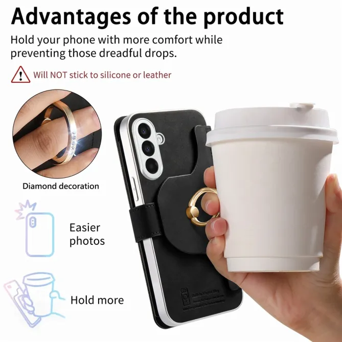 Housse Samsung Galaxy A27 Coque Détachable RFID Anneau et Poche Zippée