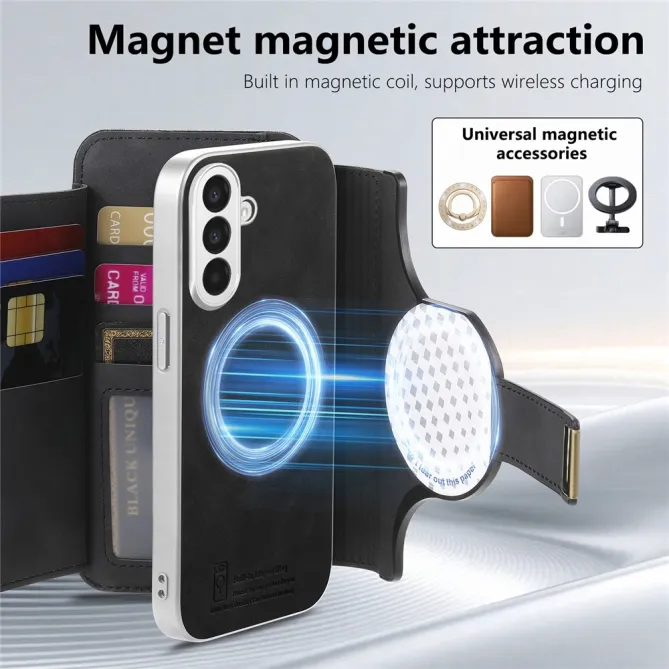 Housse Samsung Galaxy A27 Coque Détachable RFID Anneau et Poche Zippée