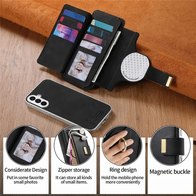Housse Samsung Galaxy A27 Coque Détachable RFID Anneau et Poche Zippée