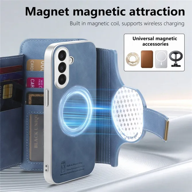 Housse Samsung Galaxy A27 Coque Détachable RFID Anneau et Poche Zippée