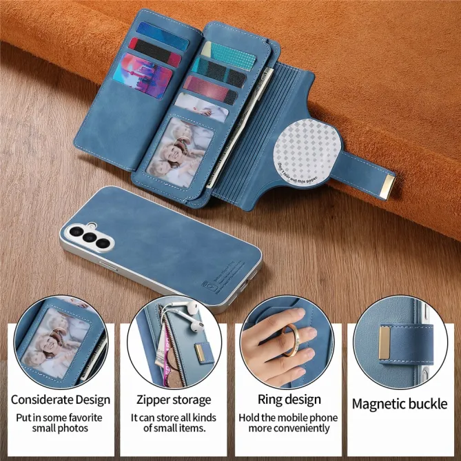 Housse Samsung Galaxy A27 Coque Détachable RFID Anneau et Poche Zippée