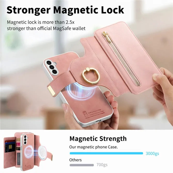 Housse Samsung Galaxy A27 Coque Détachable RFID Anneau et Poche Zippée