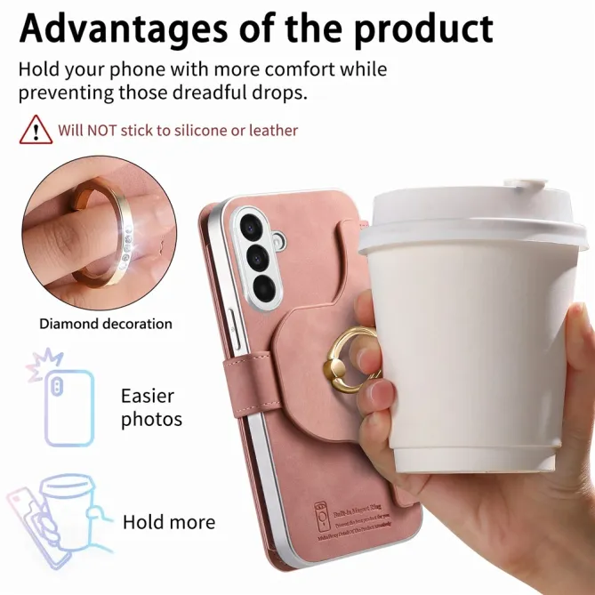 Housse Samsung Galaxy A27 Coque Détachable RFID Anneau et Poche Zippée