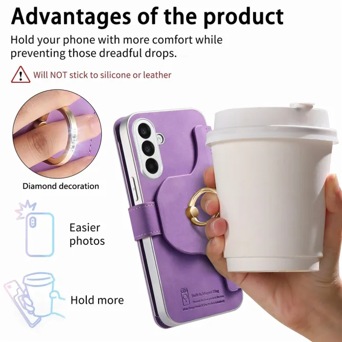 Housse Samsung Galaxy A27 Coque Détachable RFID Anneau et Poche Zippée