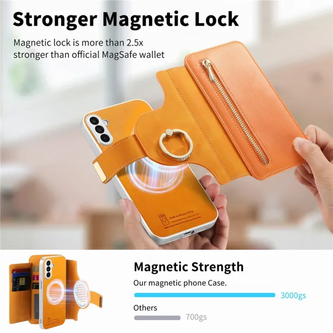 Housse Samsung Galaxy A27 Coque Détachable RFID Anneau et Poche Zippée