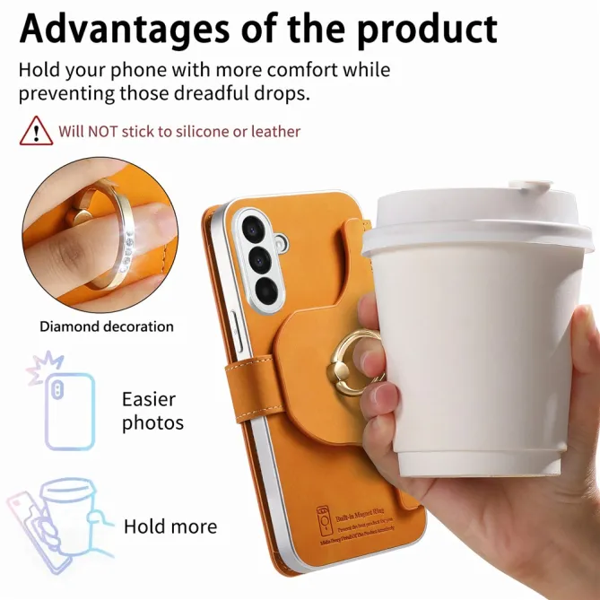 Housse Samsung Galaxy A27 Coque Détachable RFID Anneau et Poche Zippée