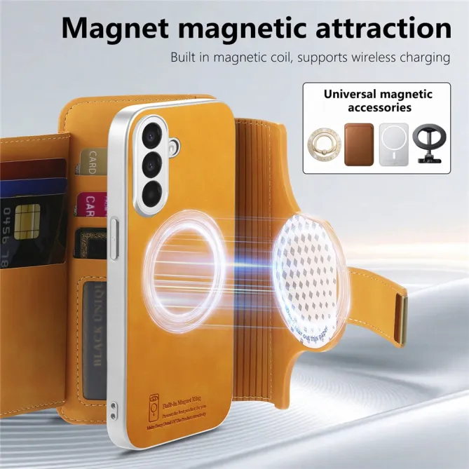 Housse Samsung Galaxy A27 Coque Détachable RFID Anneau et Poche Zippée
