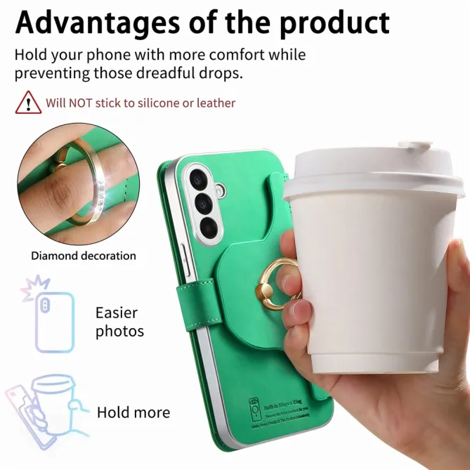 Housse Samsung Galaxy A27 Coque Détachable RFID Anneau et Poche Zippée