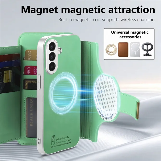 Housse Samsung Galaxy A27 Coque Détachable RFID Anneau et Poche Zippée